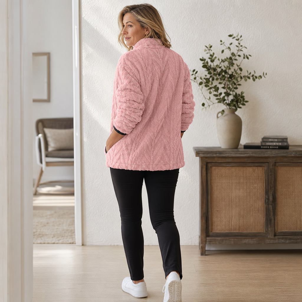Lunelle - Plush Half-Zip Fleece Pullover with Pocket