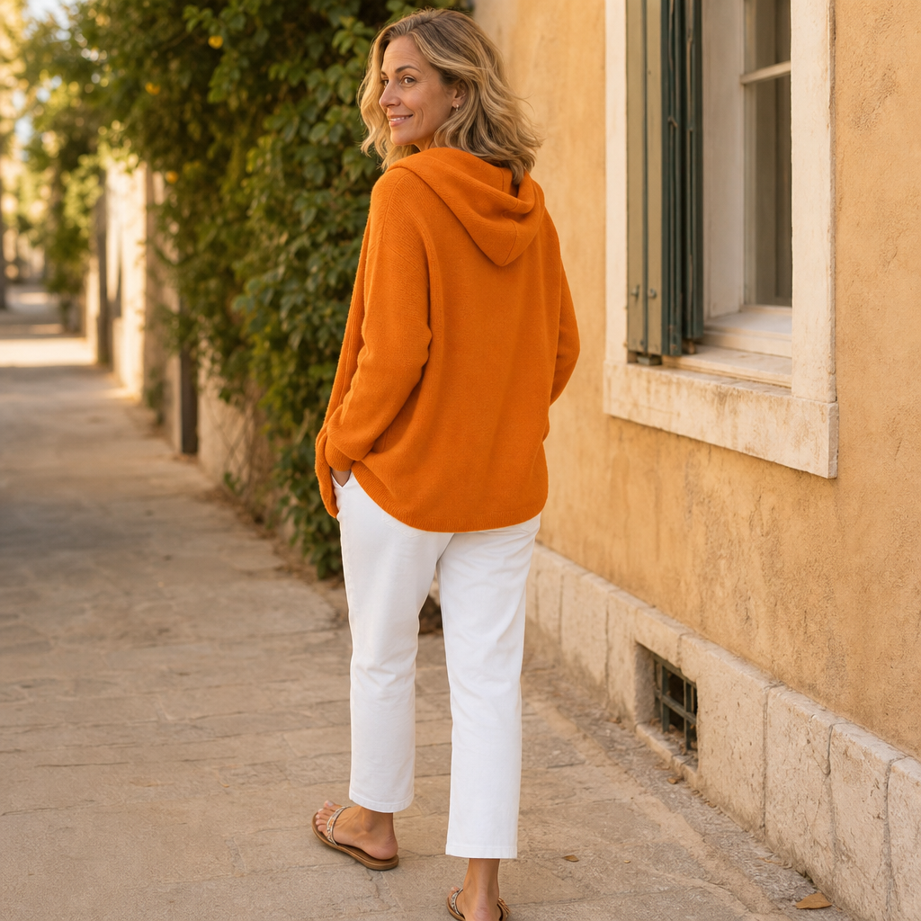 Teri Hooded Cardigan - Button Front Women's Flared Knit
