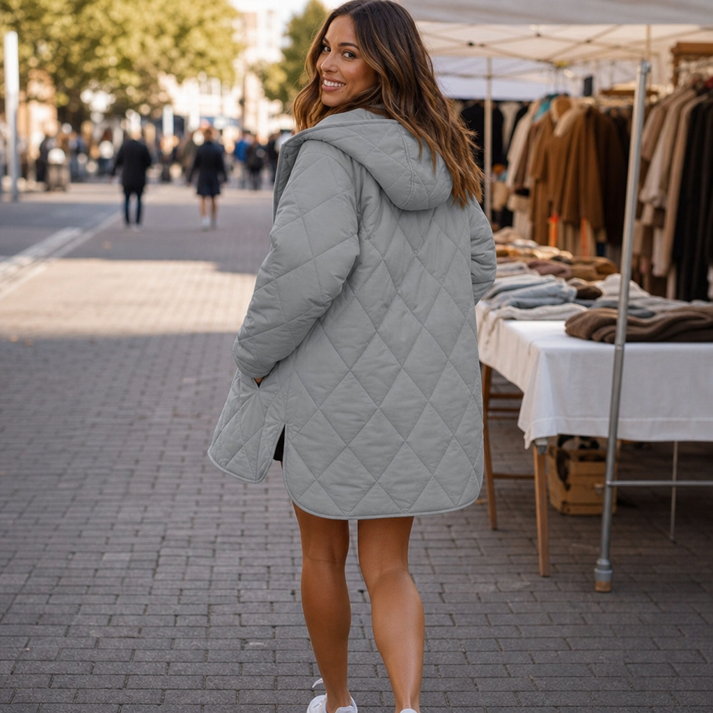 Wearbella Diamond Quilted Puffer - Women's Hooded Jacket
