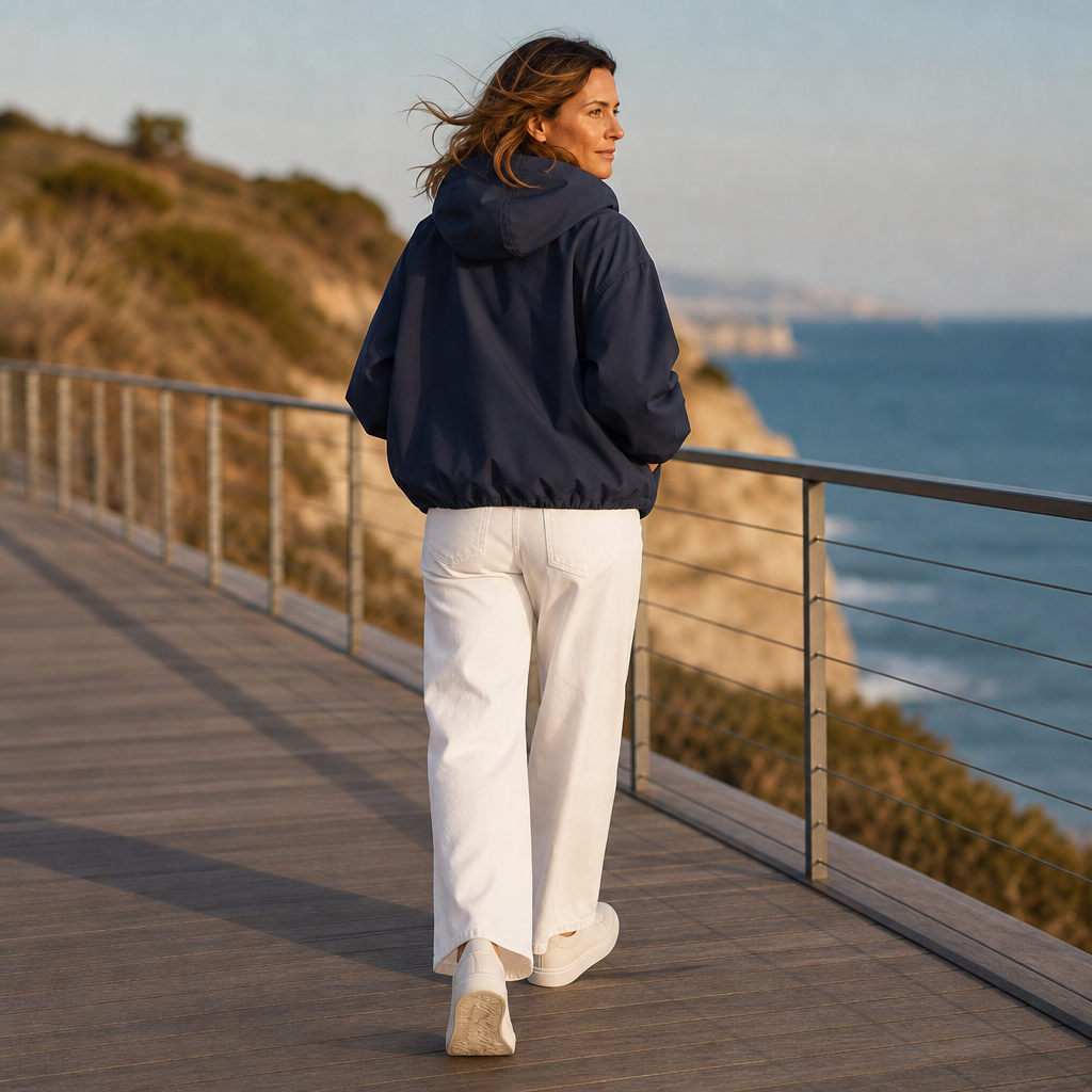 Veluna Balloon Hem Windbreaker - Women's Lightweight Jacket