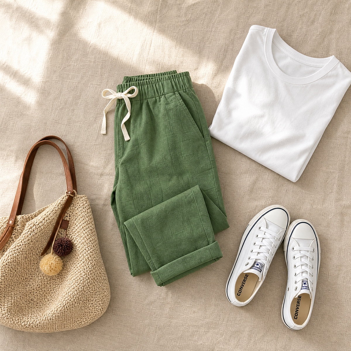 Lirenza Ankle Pants - Women's Drawstring Tapered Trousers