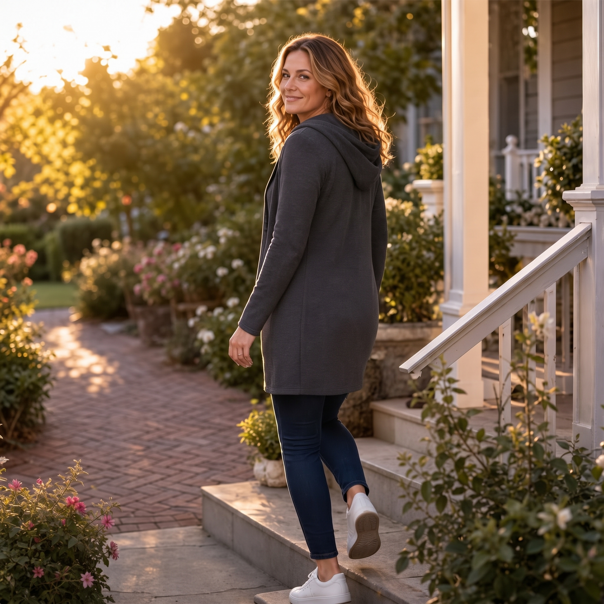 Wrapella Hooded Longline Zip Jacket - Women's Fleece Jacket