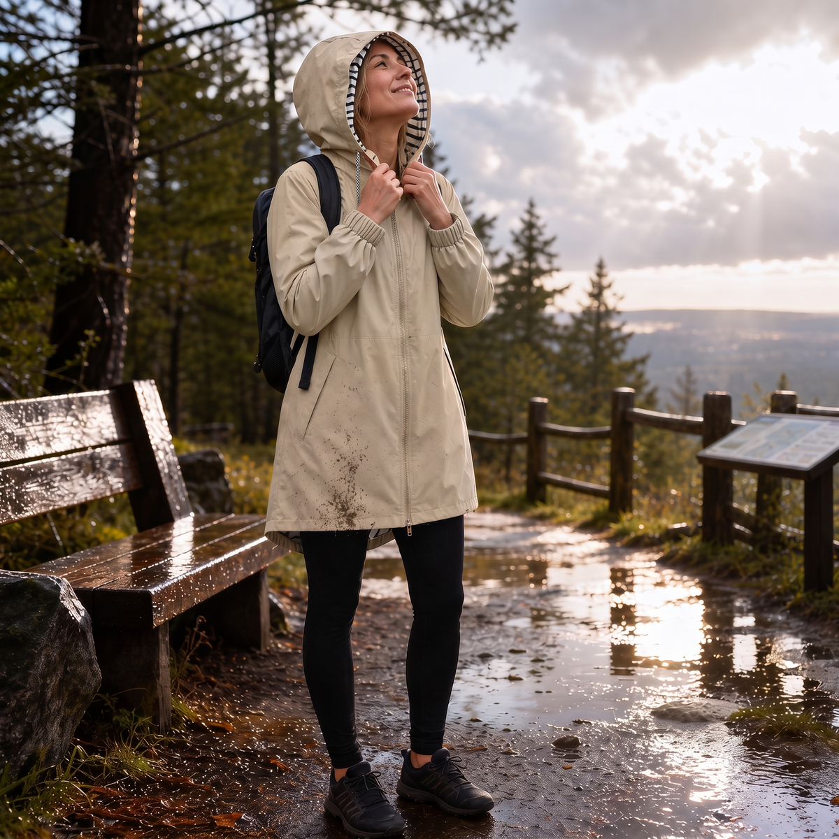 Rainfell Hooded Rain Jacket - Women's Packable Raincoat