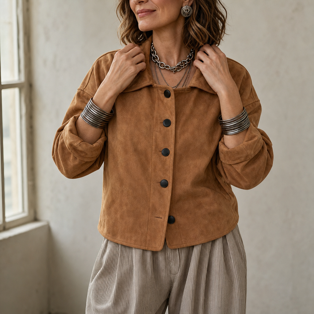 Suedelle Suede-Feel Jacket - Women's Button-Front Jacket