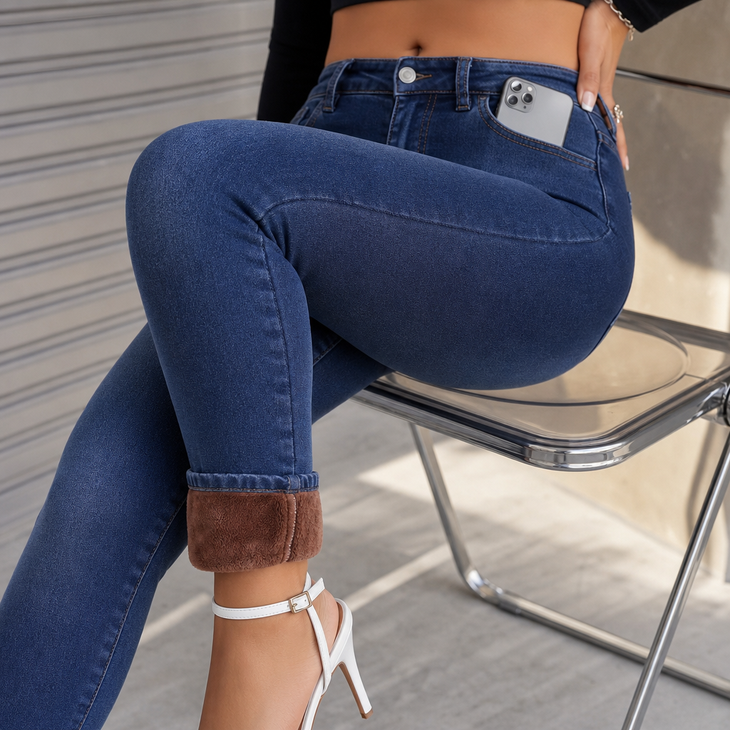 Plushden Skinny Jeans - Fleece Lined Women's Winter Jeans