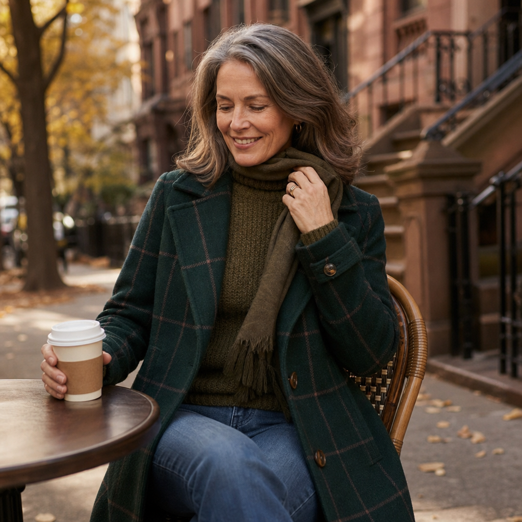 Wearbella Plaid Coat - Women's Oversized Two Button Coat
