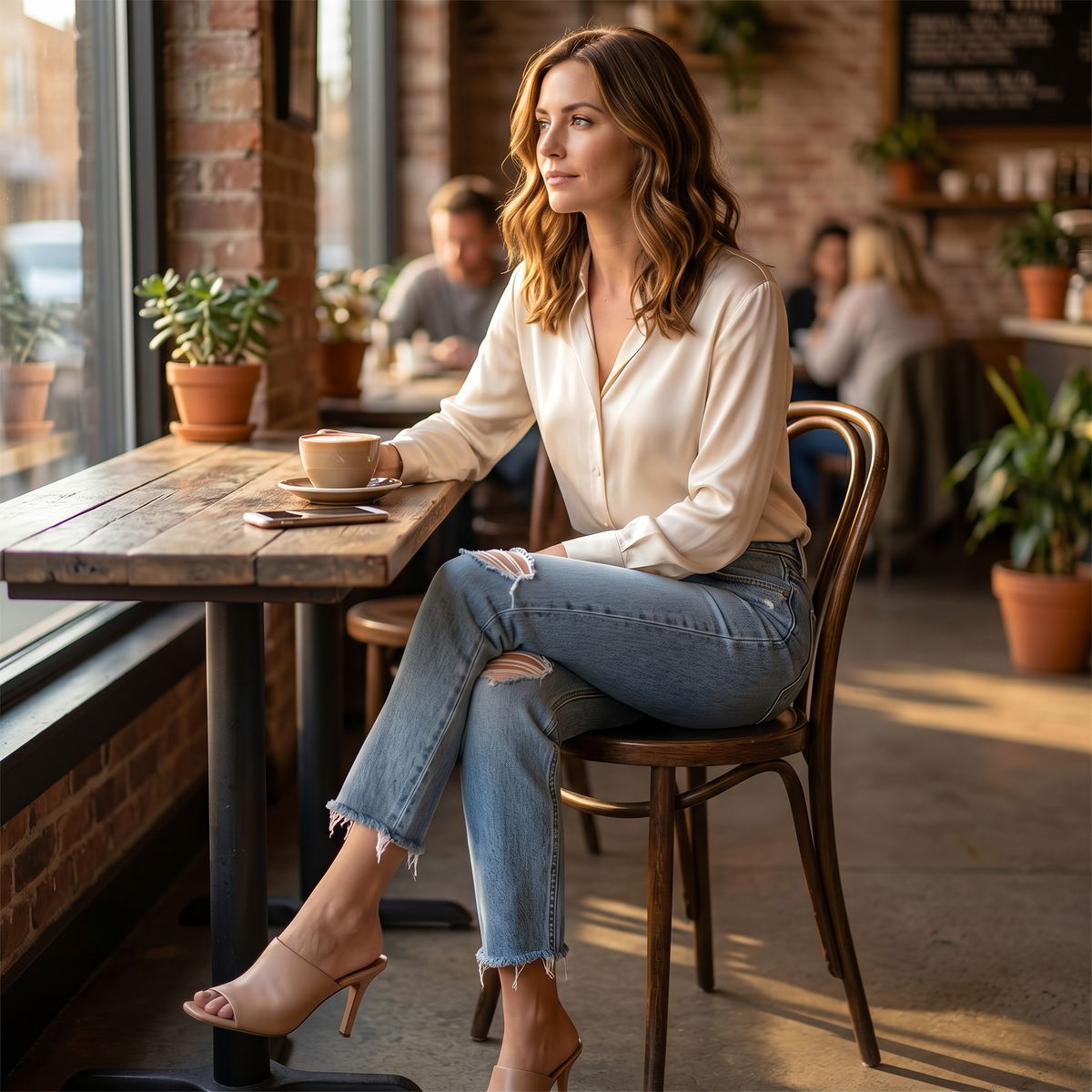 Wearbella Frayed Hem Jeans - 7/8 Women's Straight Jeans
