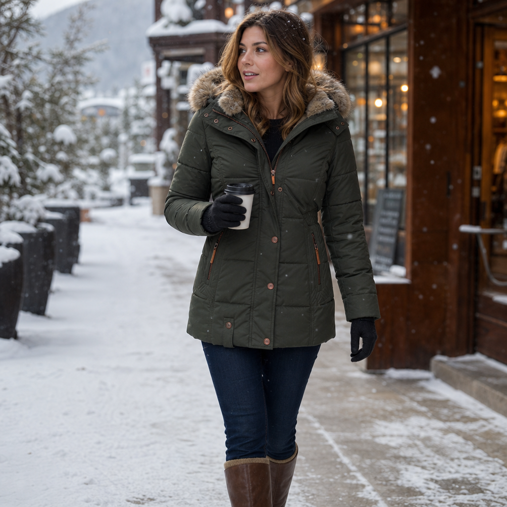Quilvara Quilted Hooded Jacket - Fitted Women's Puffer