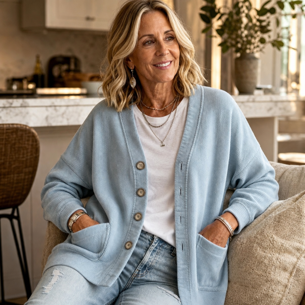 Corduvale Corduroy Cardigan - Women's Open Front V-Neck