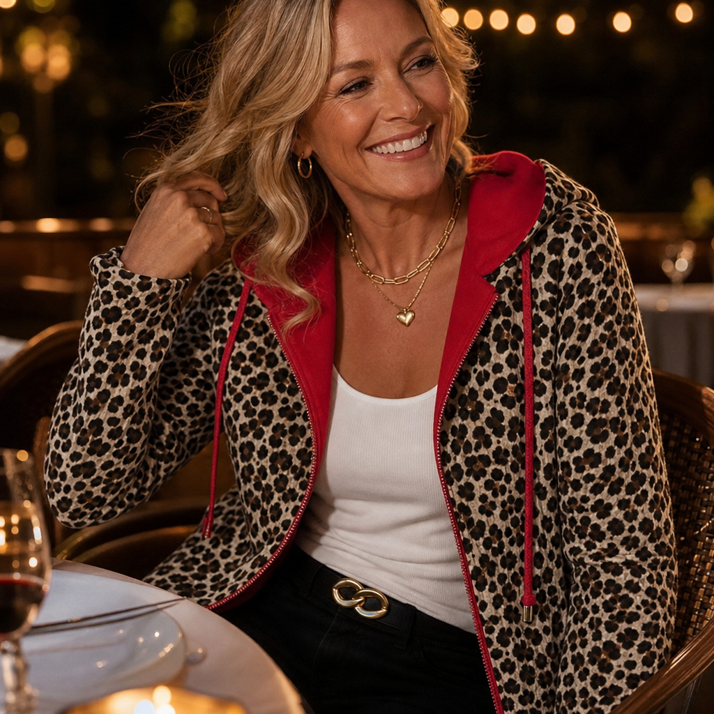 Wearbella Reversible Coat - Women's Leopard Print Hooded