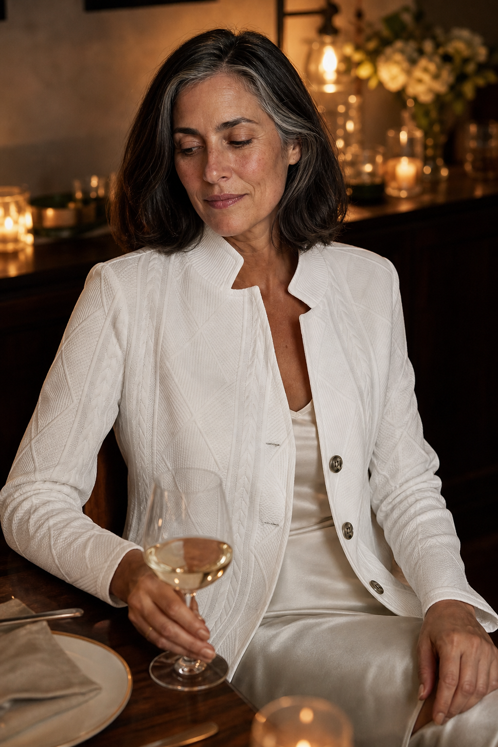 Wearbella Knit Blazer - Women's Stand Collar Work Blazer