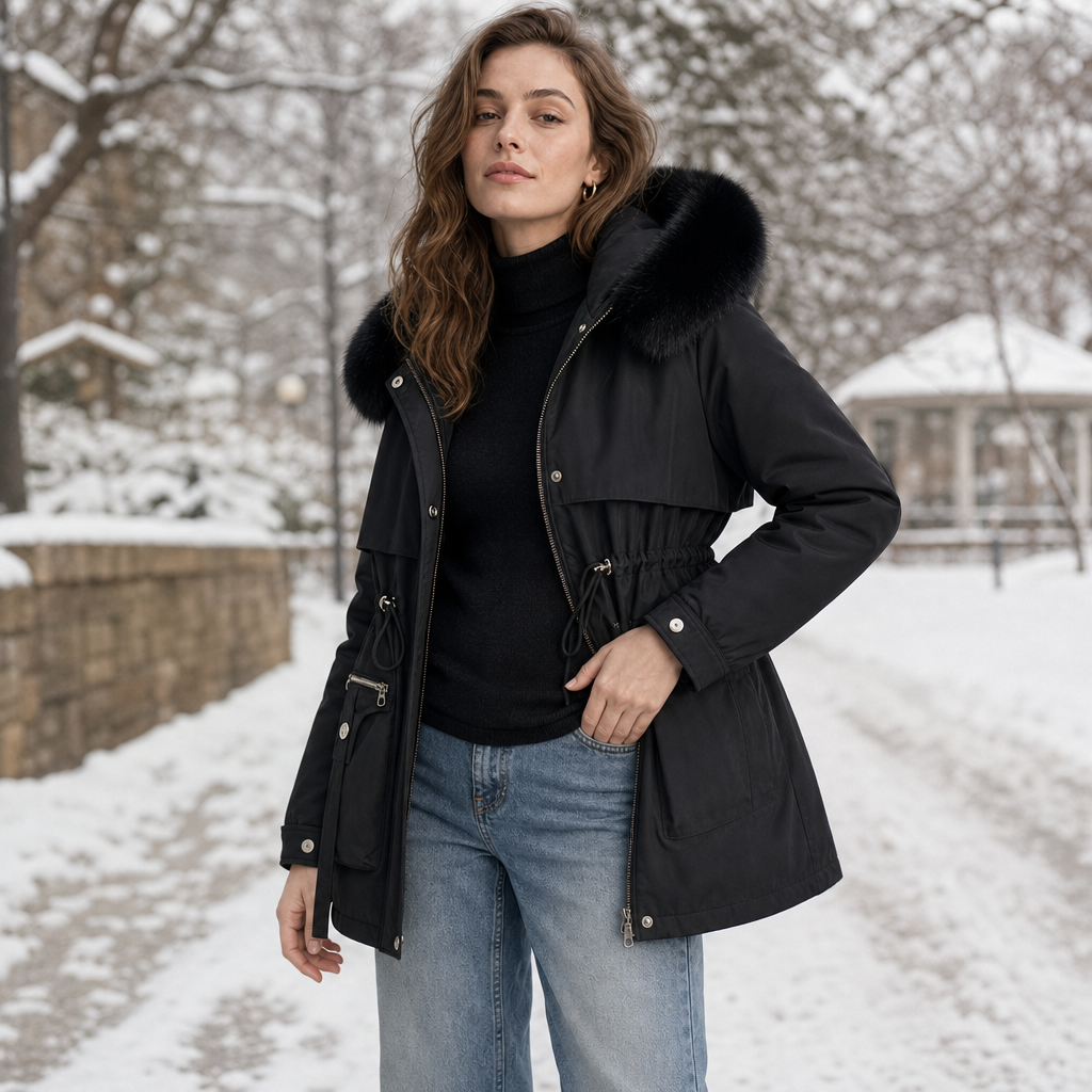 Duvella Faux Fur Hood Puffer Coat - Women's Winter Parka