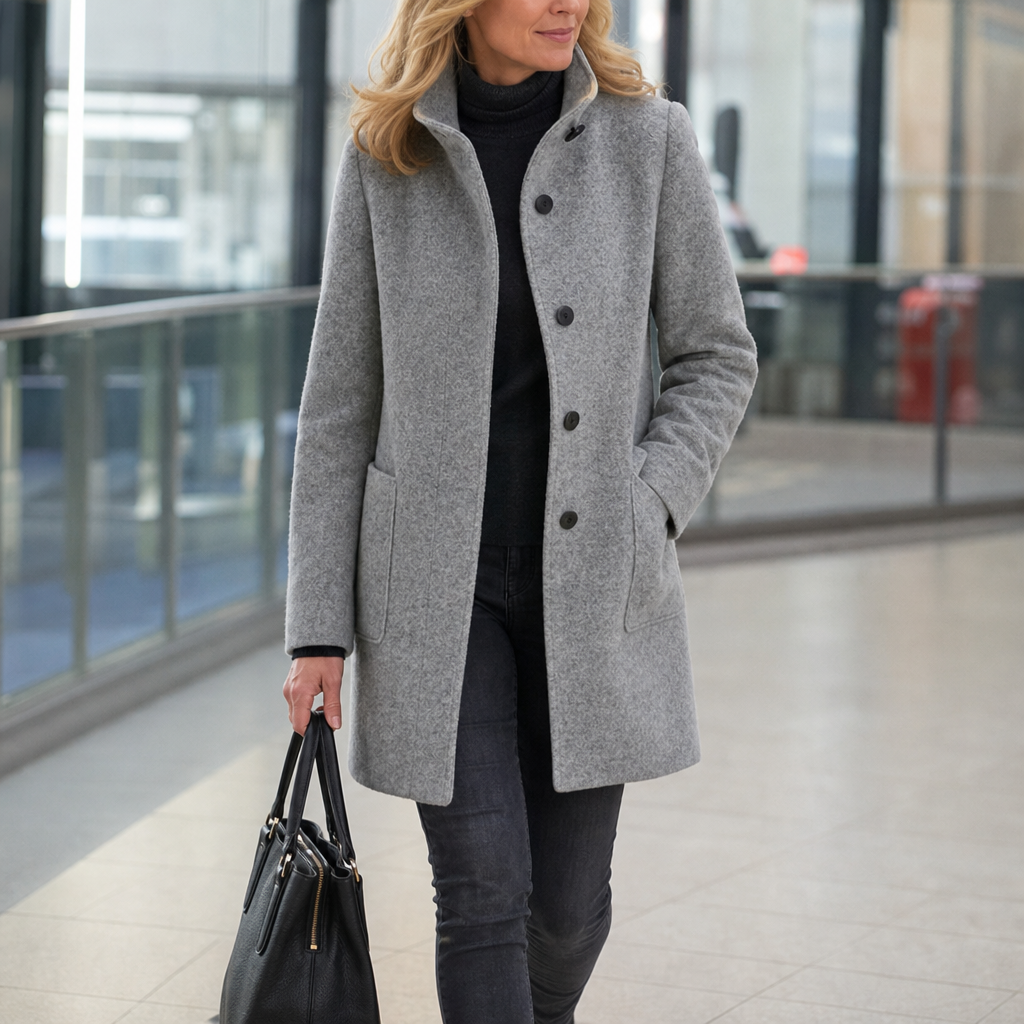 Vintelle Stand Collar Coat - Vintage-Style Women's Coat