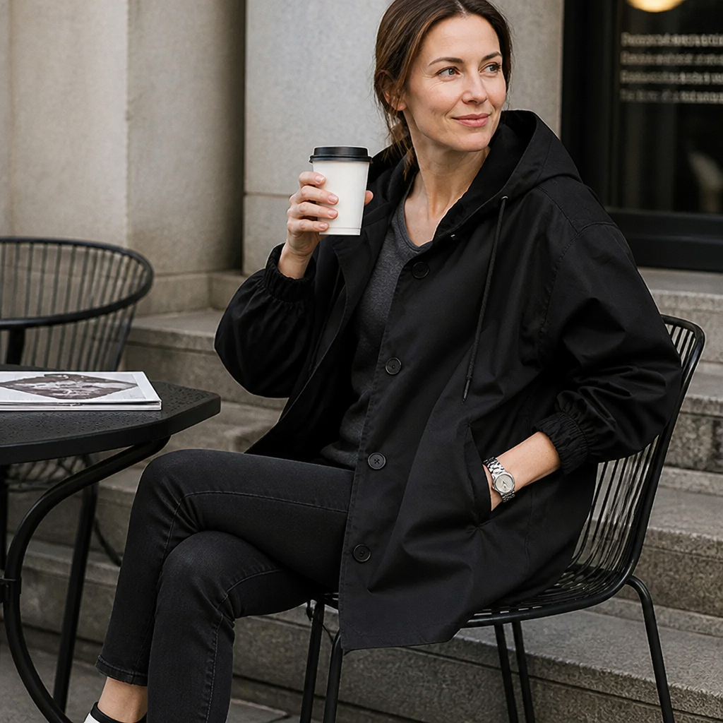 Vielle Hooded Trench Coat - Women's Midi Drawstring Waist