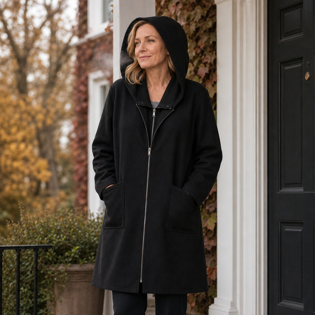 Wrenlora Hooded Mid-Length Coat - Women's Relaxed Coat