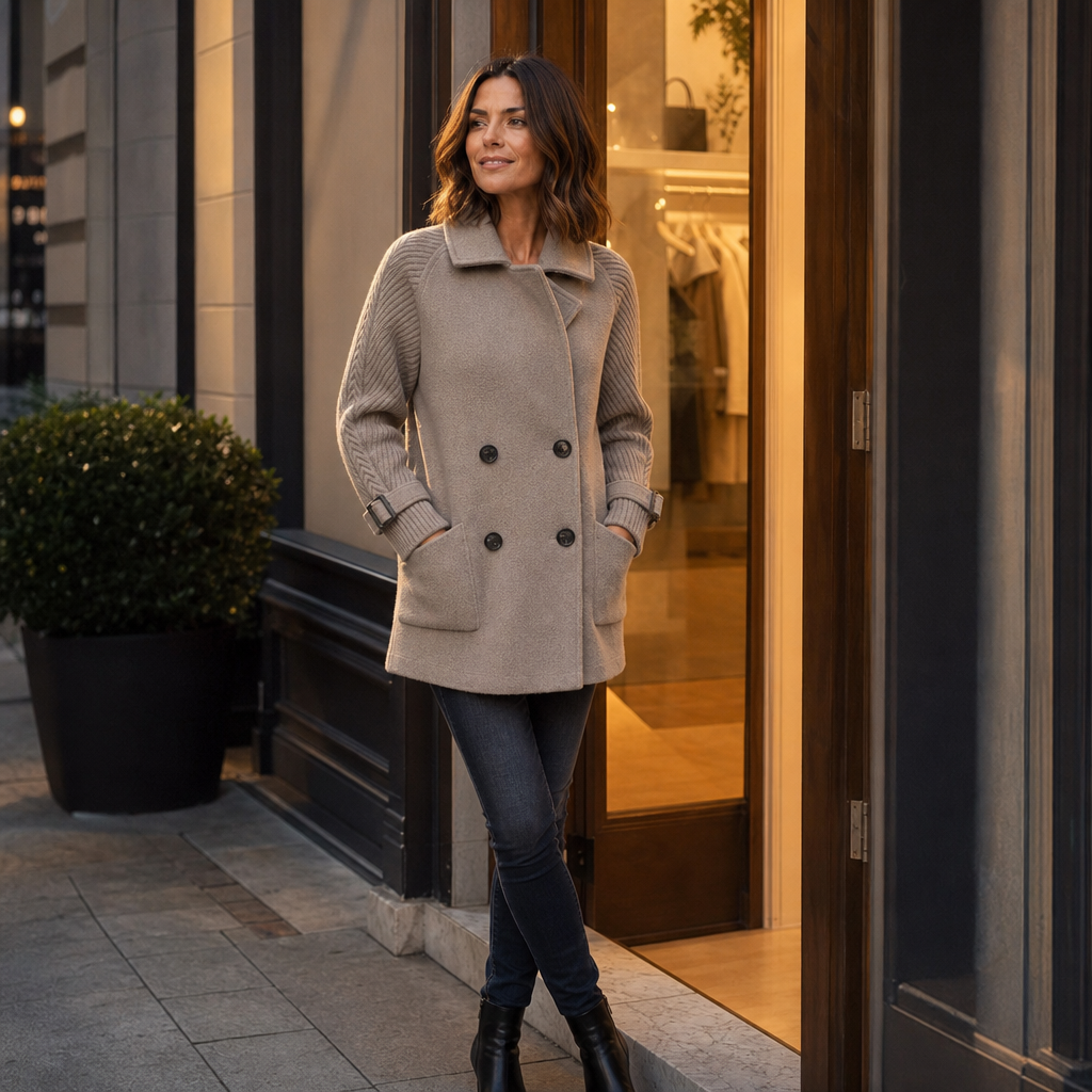 Doubletake Double-Breasted Coat - Lapel Women's Work Coat