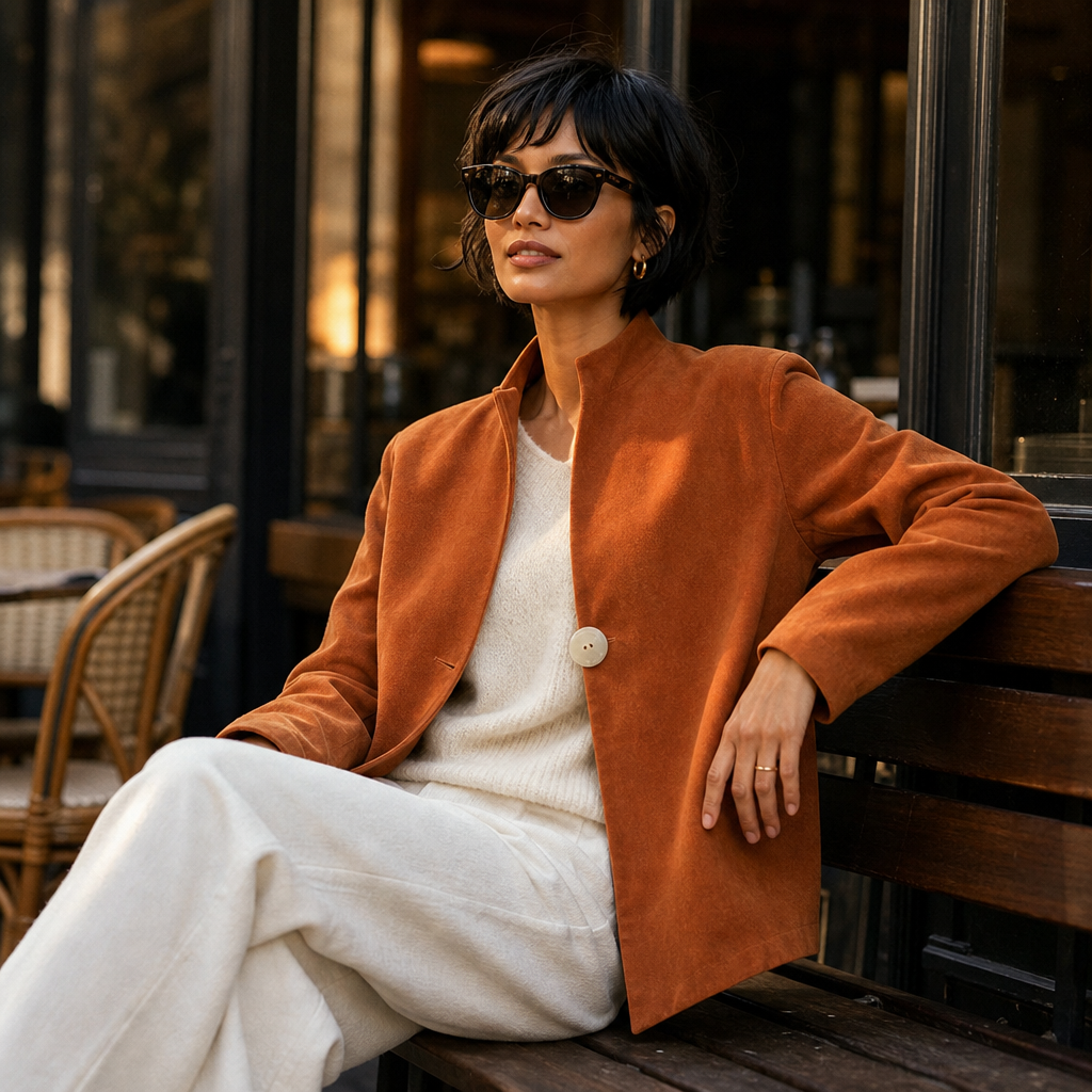 Overa Asymmetric Jacket - Women's Burnt Orange Jacket
