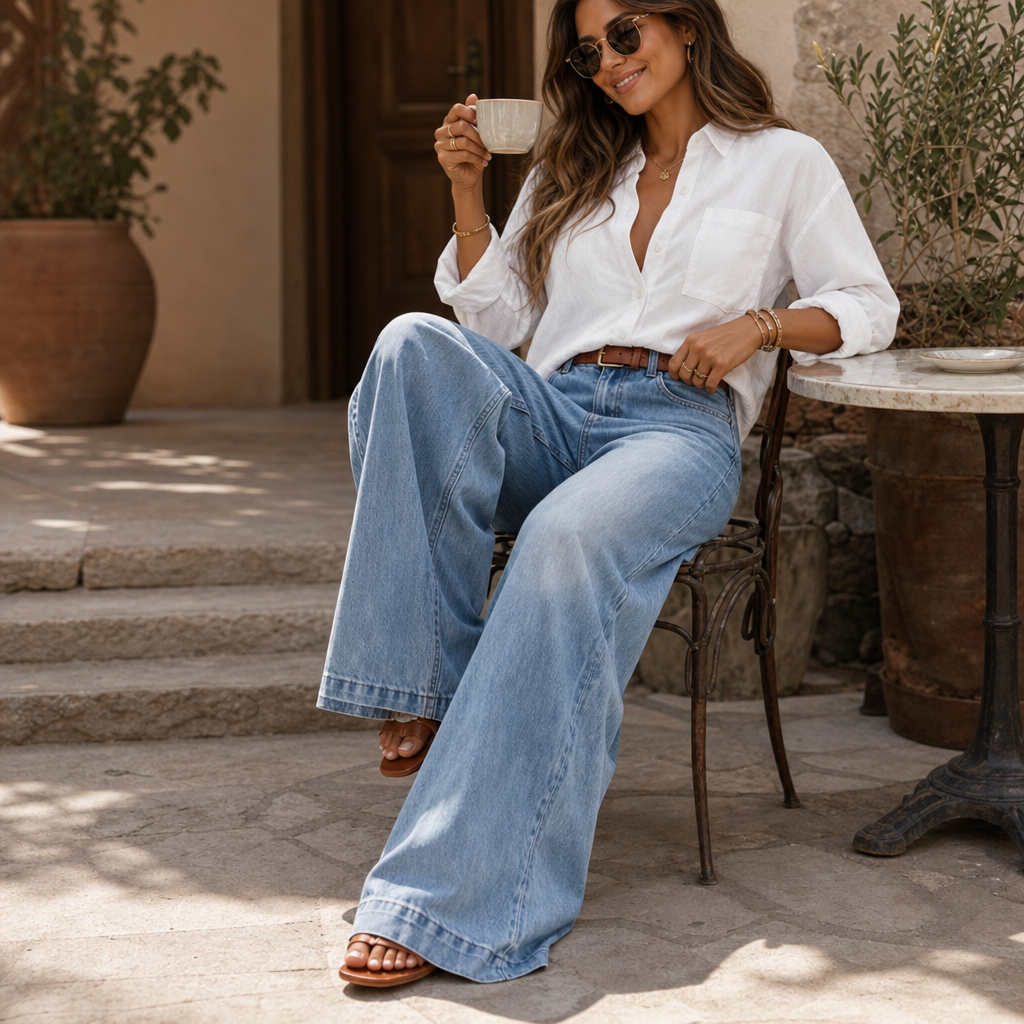 Elongue Wide Leg Jeans - High Rise Extra Wide Women's Jeans