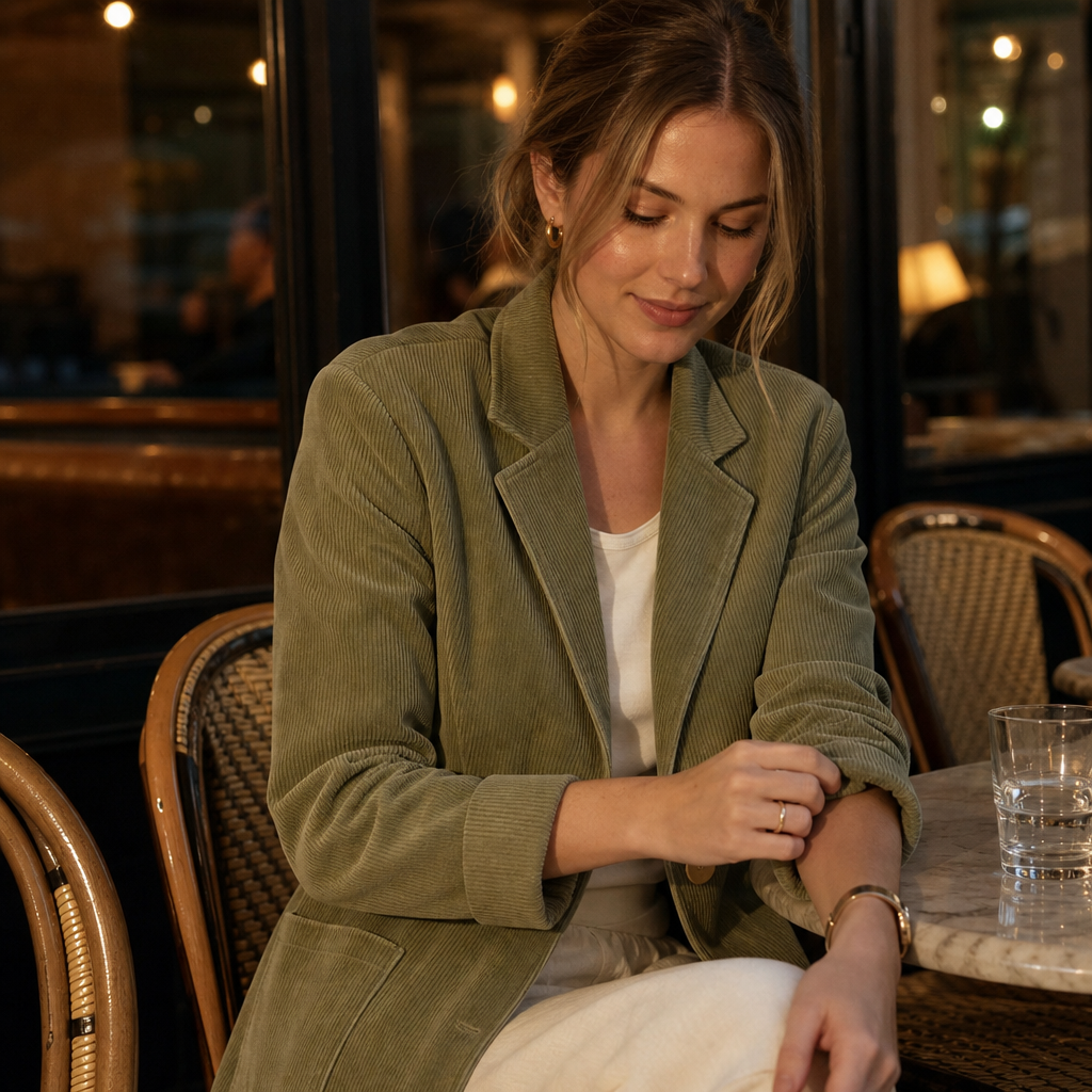 Corduraine Corduroy Blazer - Notch Collar Women's Blazer