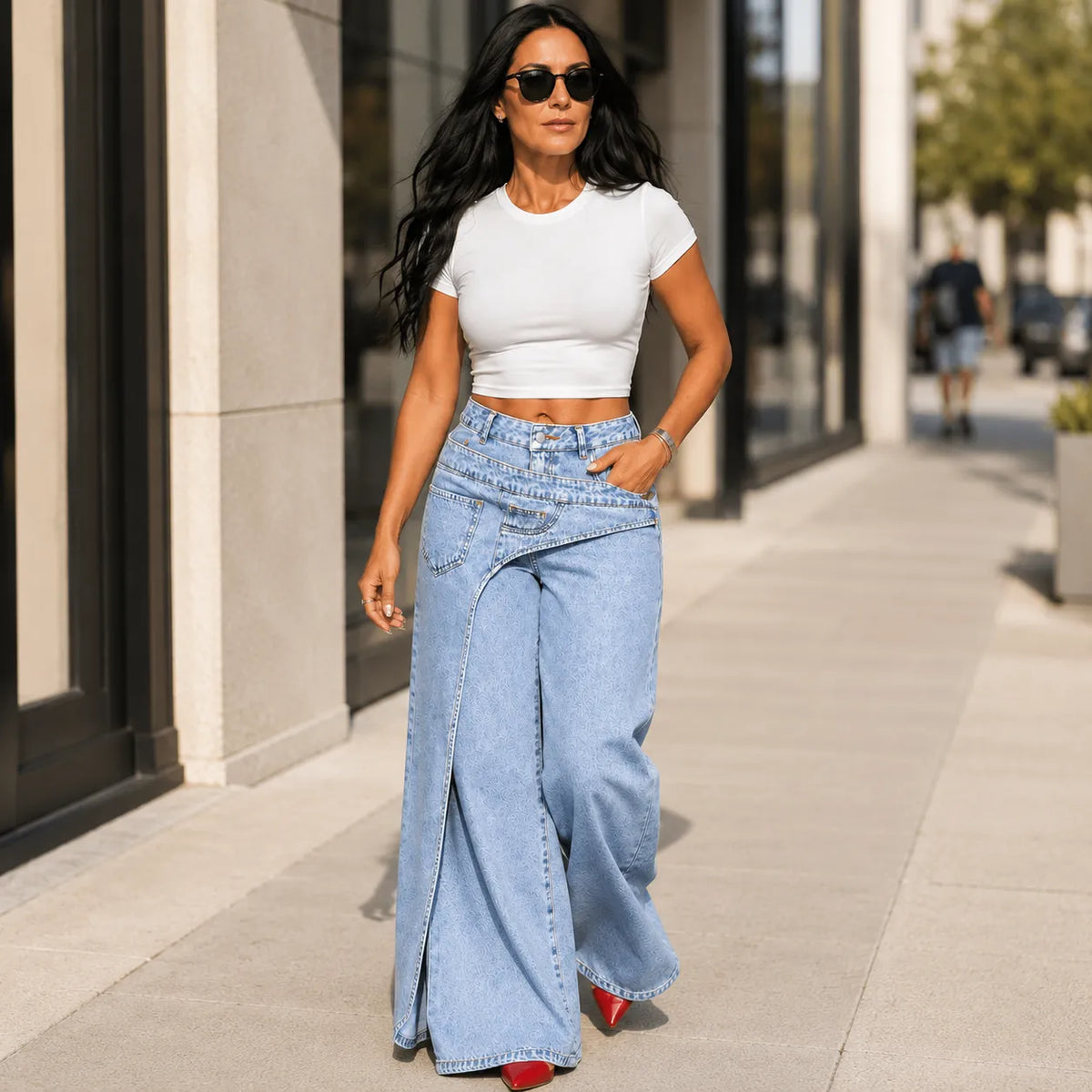 Vellara Wrap Waist Jeans - Wide Leg Women's Jeans