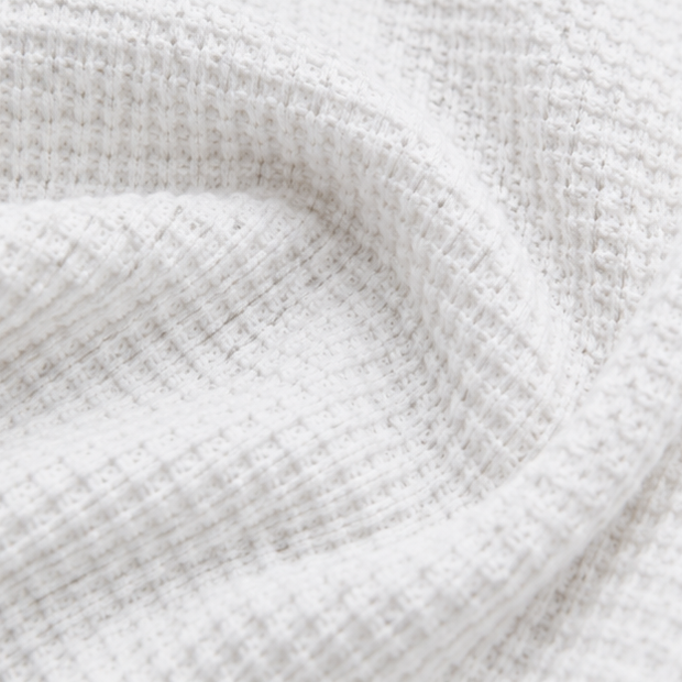 Loravia - Waffle Knit-Look Henley Top, 3/4 Sleeve Women's