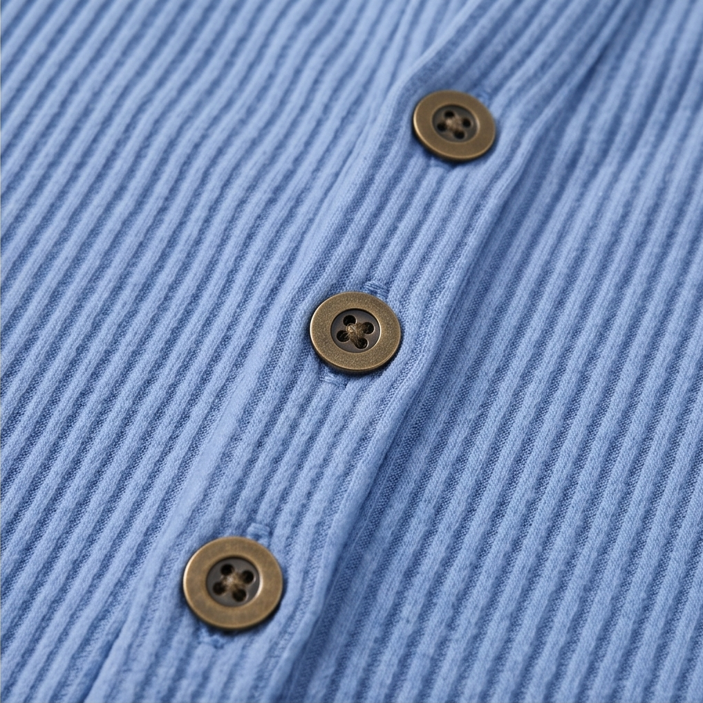 Lunavia - Ribbed Button-Up Henley Tunic for Women