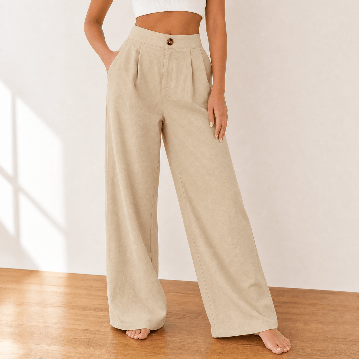 Lunavia Drape Trousers - Women's High Waist Wide Leg