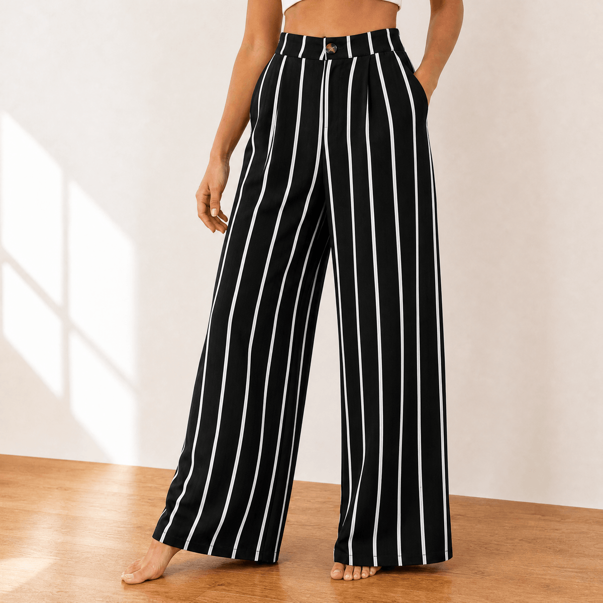 Lunavia Drape Trousers - Women's High Waist Wide Leg