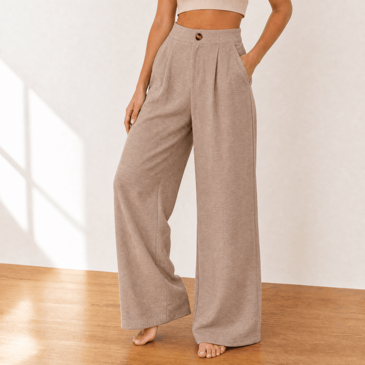 Lunavia Drape Trousers - Women's High Waist Wide Leg