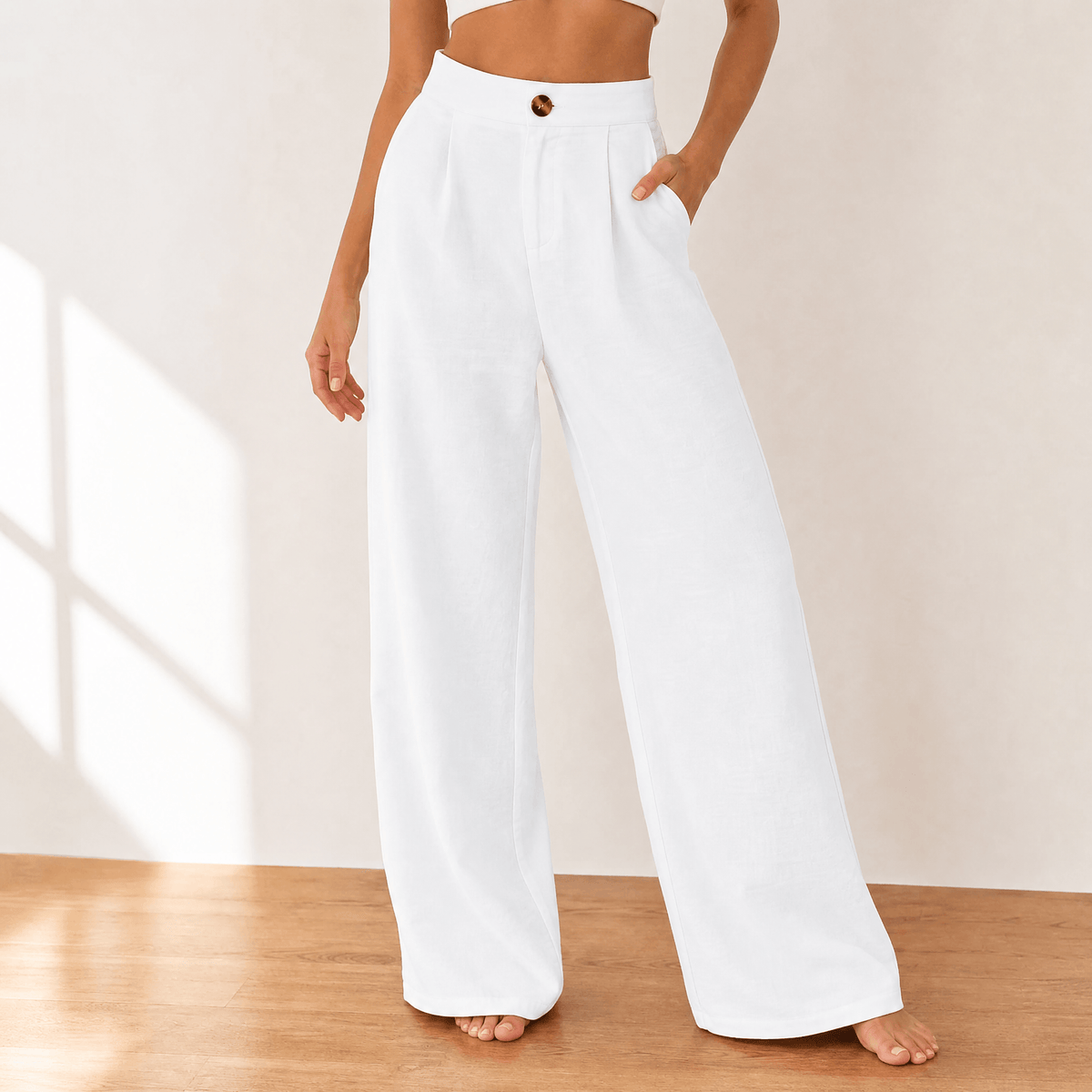 Lunavia Drape Trousers - Women's High Waist Wide Leg