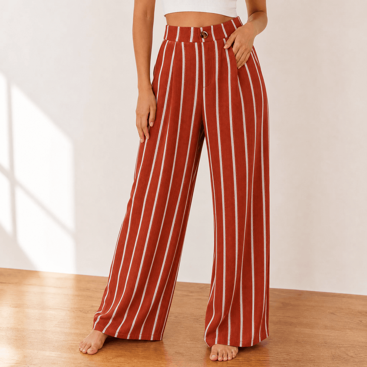 Lunavia Drape Trousers - Women's High Waist Wide Leg