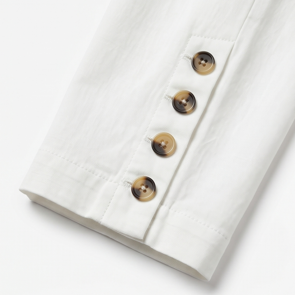 Lunessa Button Hem Pants - Women's Cropped Cotton Trousers