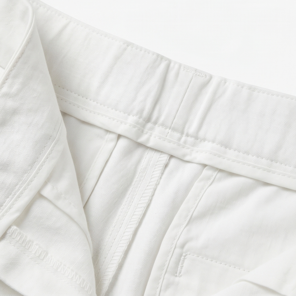 Lunessa Button Hem Pants - Women's Cropped Cotton Trousers