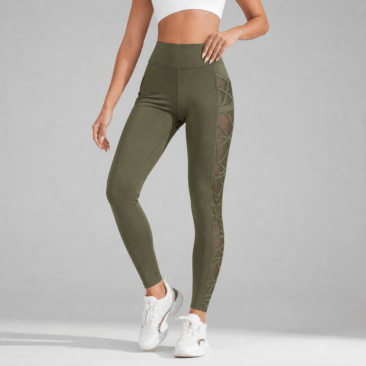Luxefit Mesh Leggings - Women's High Waisted Leggings