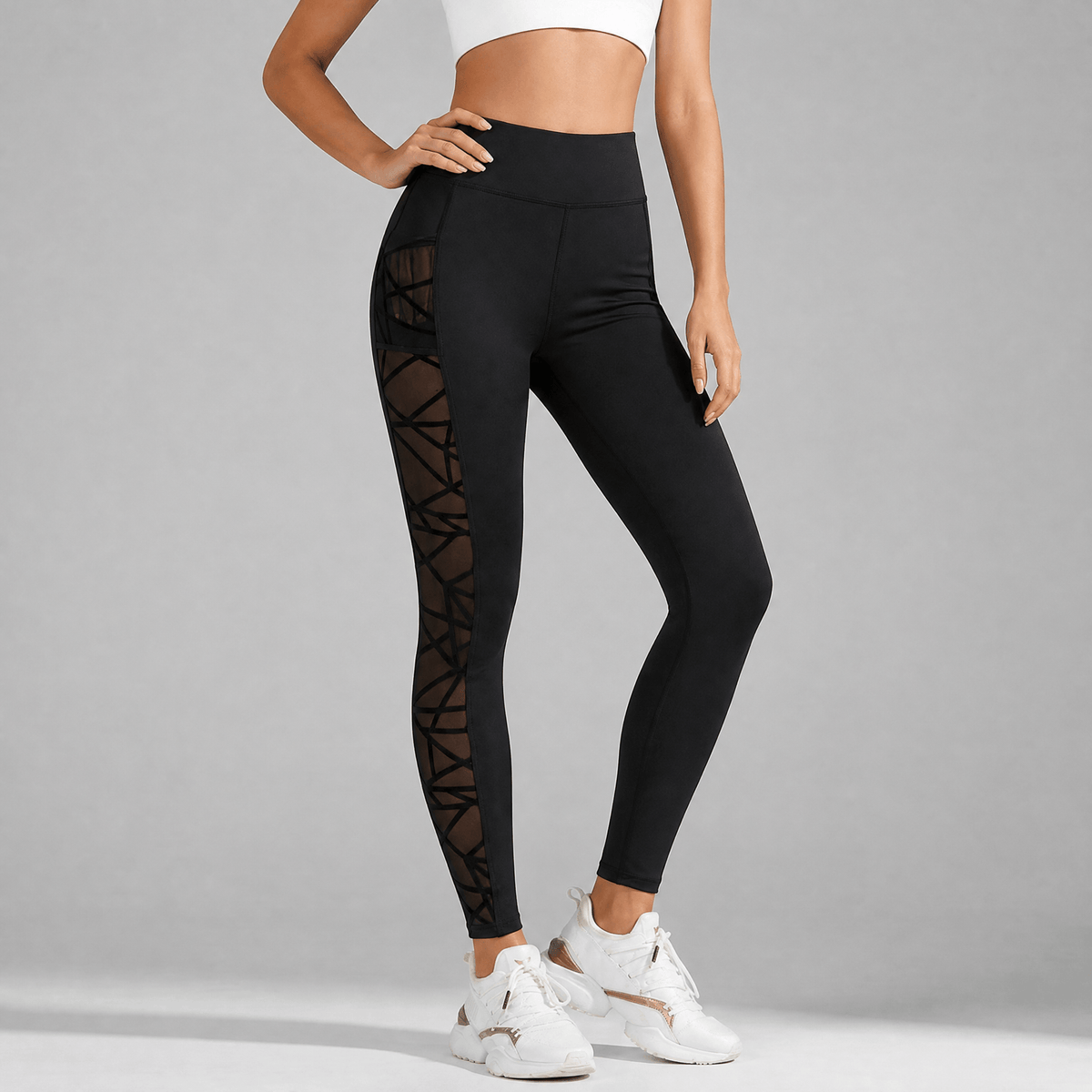 Luxefit Mesh Leggings - Women's High Waisted Leggings
