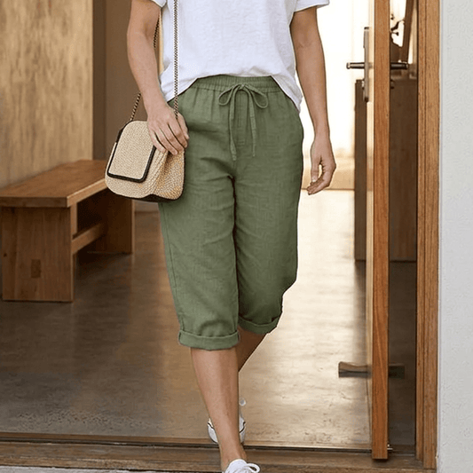Lyora Capri Pants - Women's Drawstring Cropped Trousers