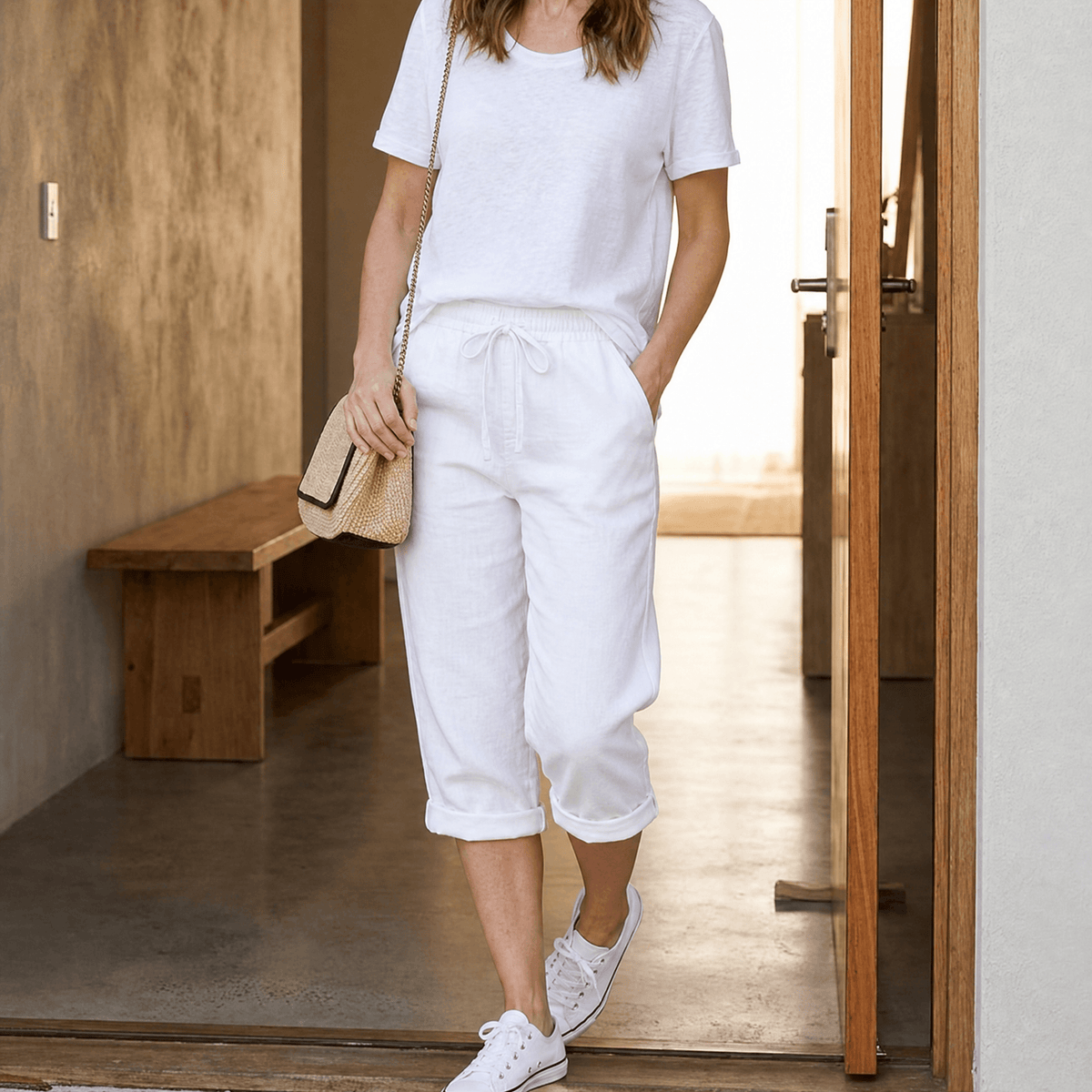 Lyora Capri Pants - Women's Drawstring Cropped Trousers