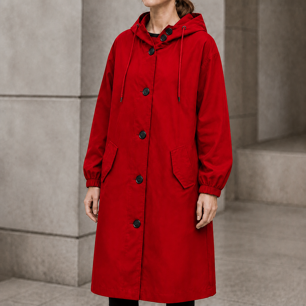 Vielle Hooded Trench Coat - Women's Midi Drawstring Waist