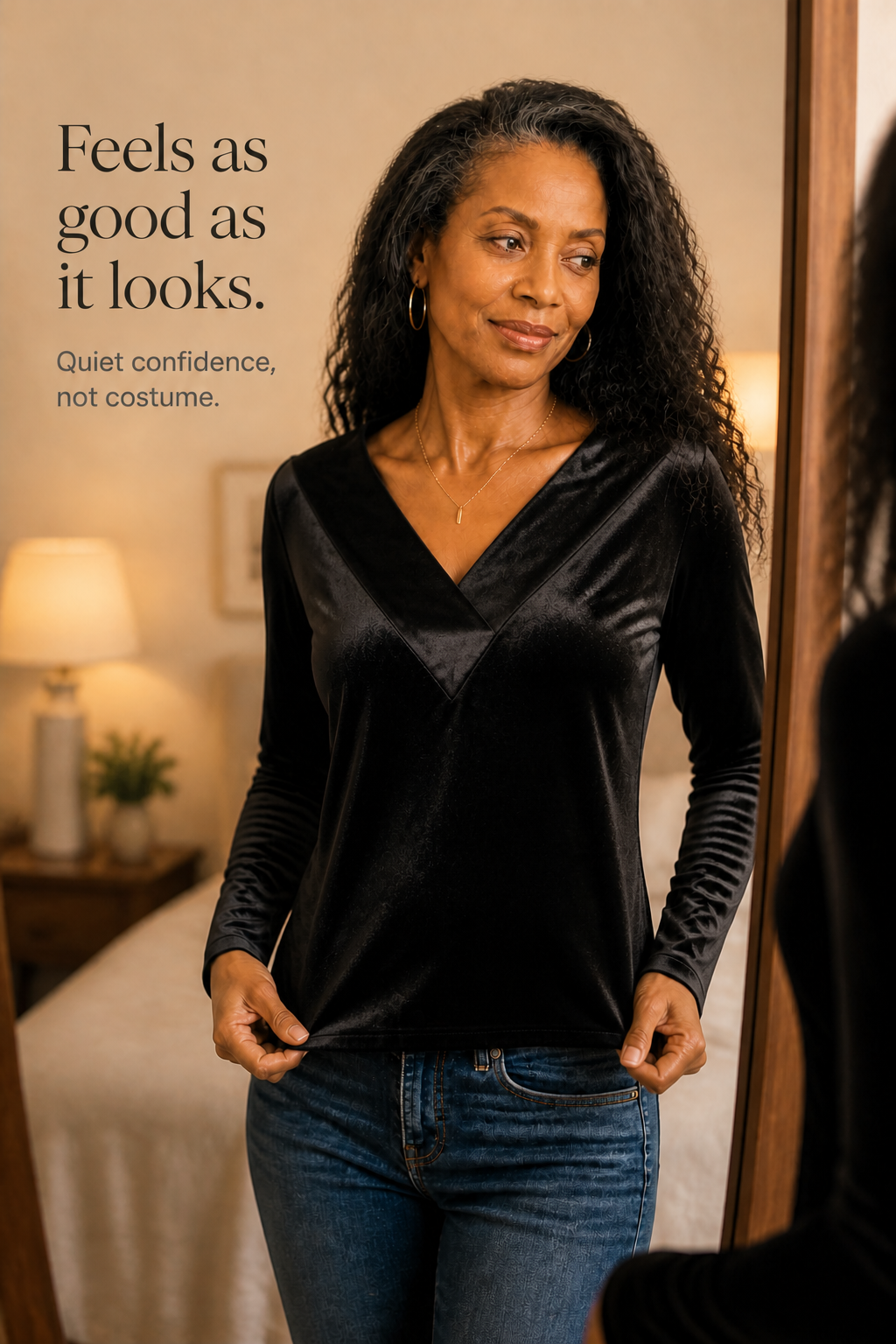 Shimmervelle Shimmer Knit Top - Women's V-Neck Top