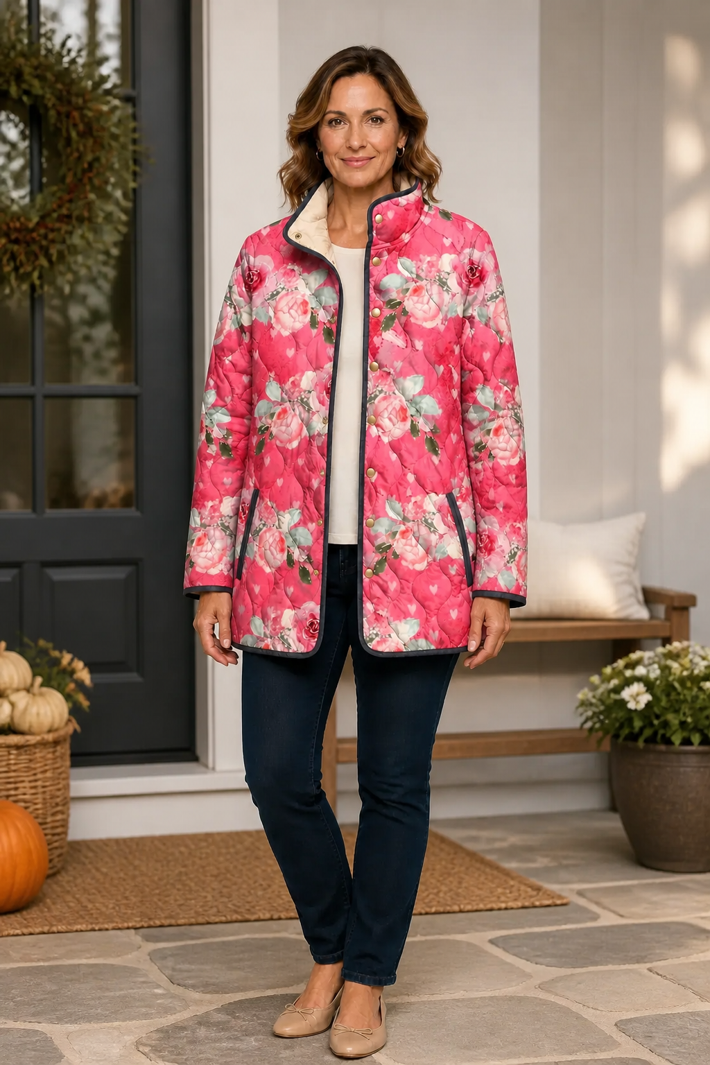 Wearbella Floral Puffer Jacket - Women's Quilted Jacket