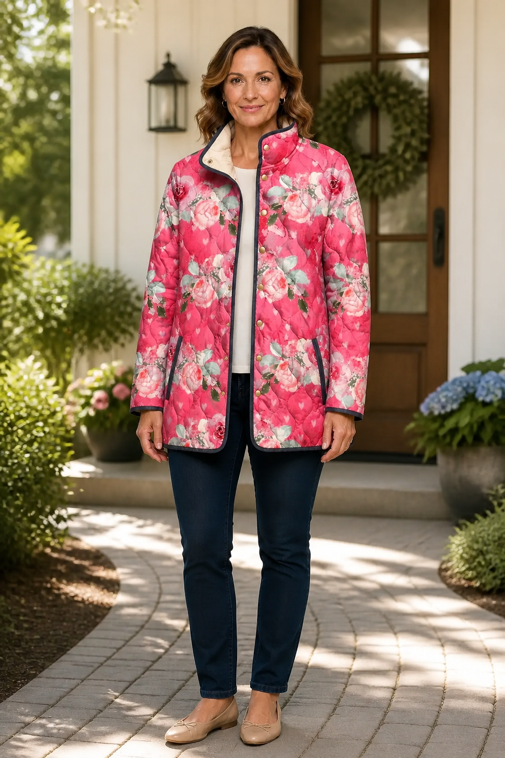 Wearbella Floral Puffer Jacket - Women's Quilted Jacket