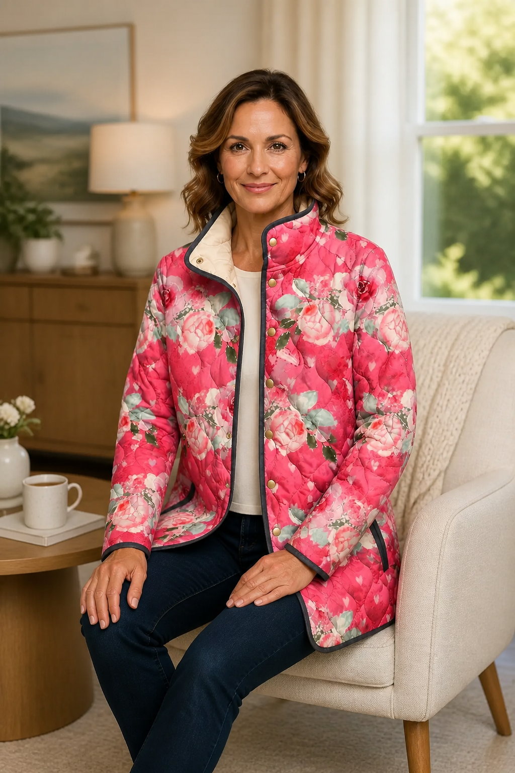 Wearbella Floral Puffer Jacket - Women's Quilted Jacket