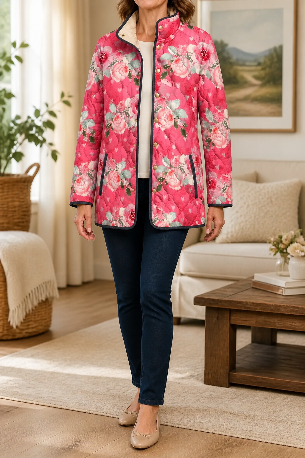 Wearbella Floral Puffer Jacket - Women's Quilted Jacket