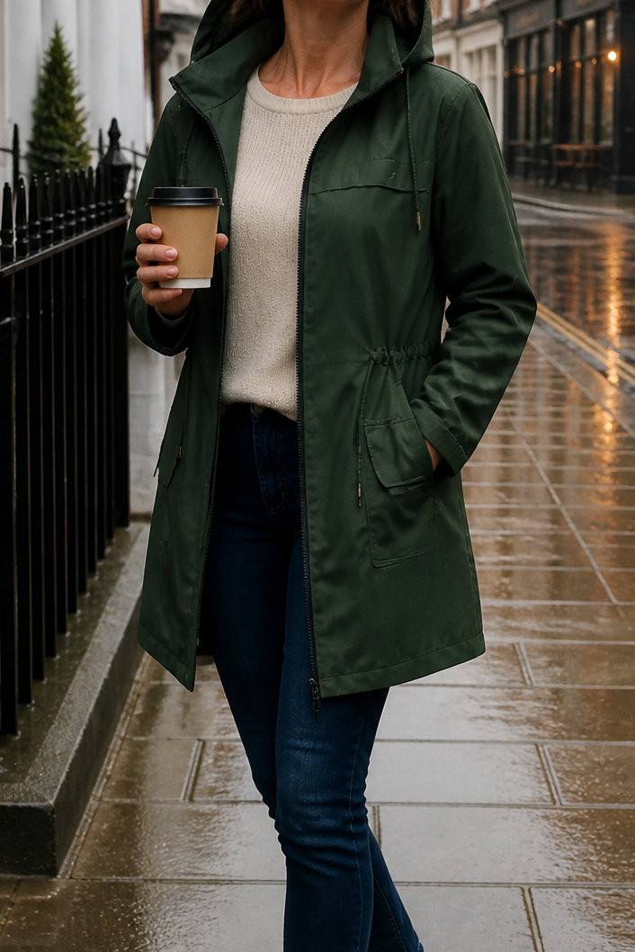 Rainelle Rain Jacket - Fitted Water-Resistant Women's Coat