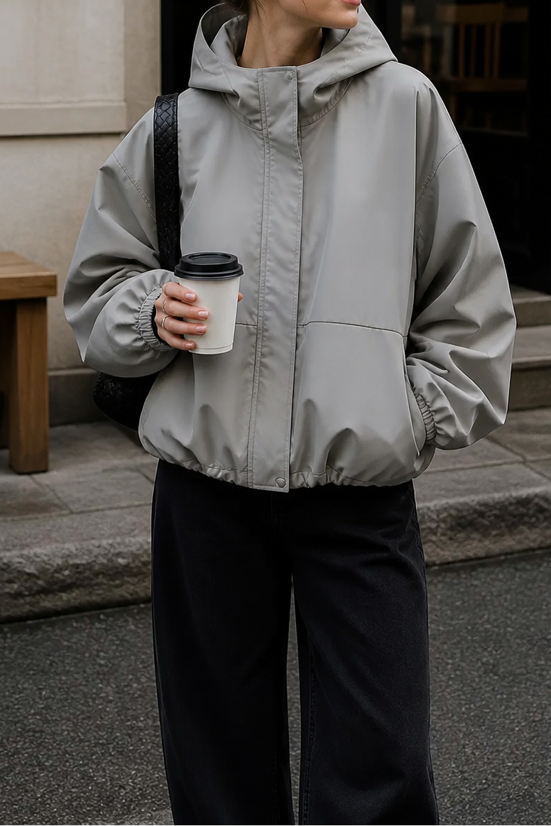 Veluna Balloon Hem Windbreaker - Women's Lightweight Jacket