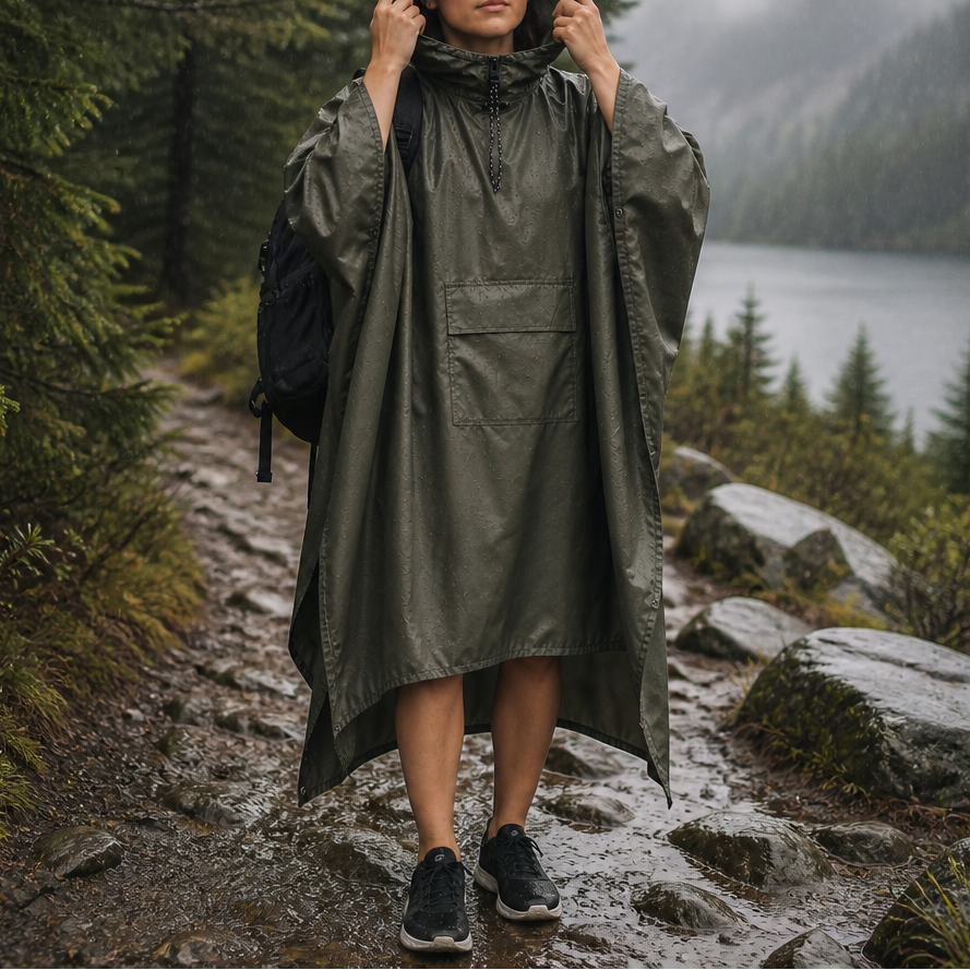 Zipdri Packable Rain Poncho - Women's Full-Zip Hooded