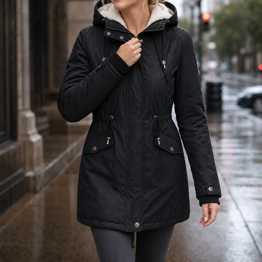 Warmbella Fleece-Lined Padded Parka - Women's Hooded Coat