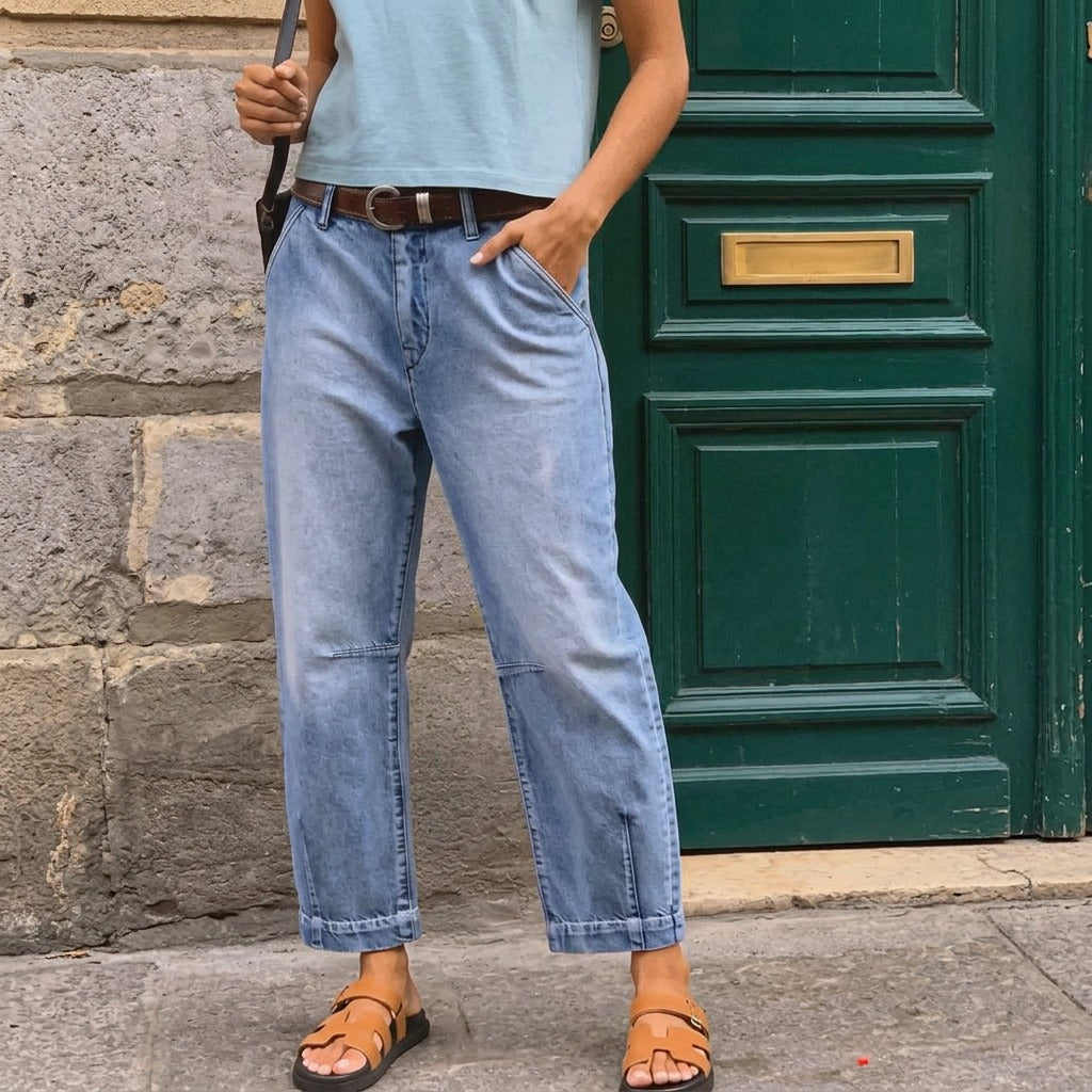 Lumiere Barrel Jeans - Women's High Waisted Cropped Jeans