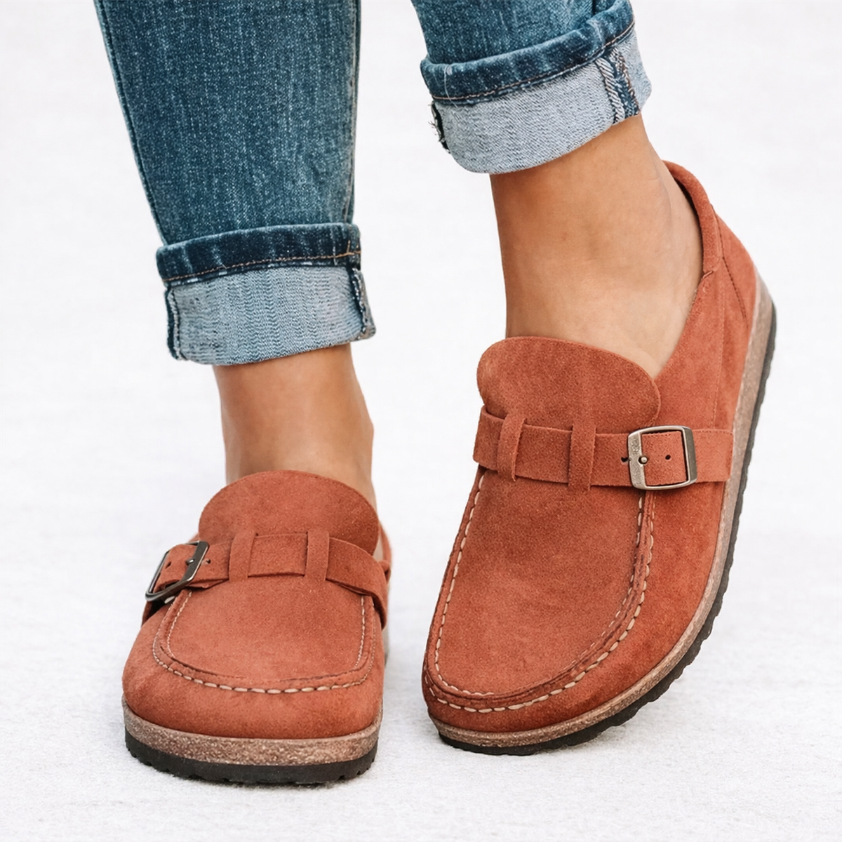 Orthopaedic Buckle Loafers - Women's Slip-On Loafers