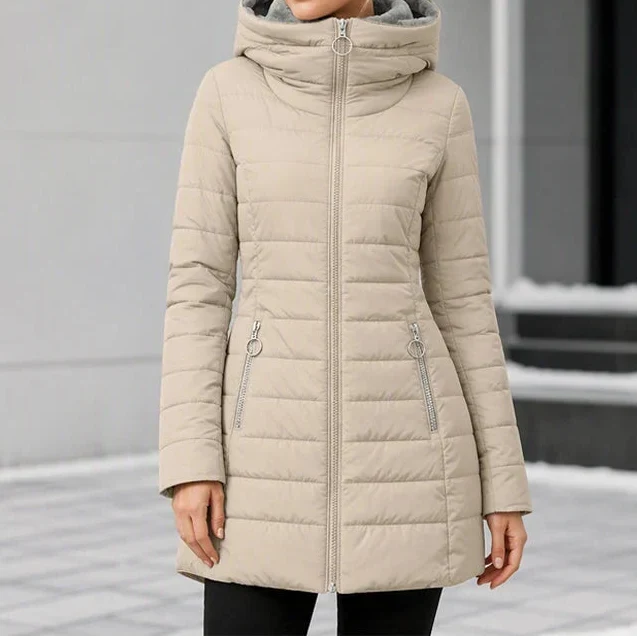 Cozelle Quilted Puffer Coat - Women's Hooded Longline
